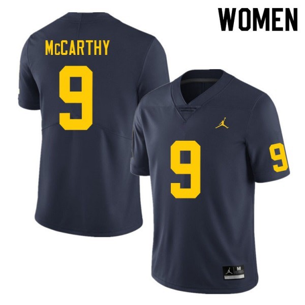 Michigan Wolverines #9 For Women's J.J. McCarthy Jersey Navy College Football Alumni